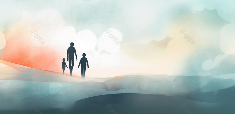 水彩晕染简约父爱如山父亲节宣传展板背景,插画/手绘图,插画/手绘图库,插画/手绘图下载,插画/手绘